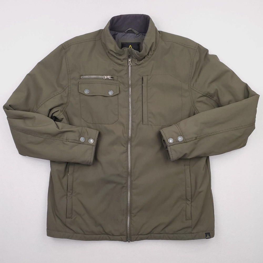 Prana Jacket Mens Extra Large Olive Green Carter Field Coat Insulated Outdoor